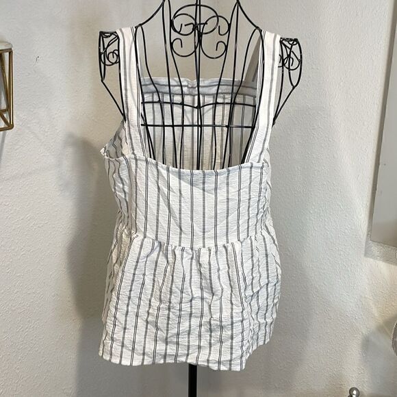 Banana republic, white striped baby doll tank top | size M - Picture 5 of 7